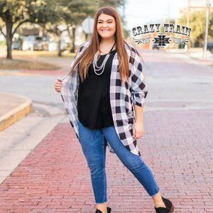 One Size Plaid Cardigan